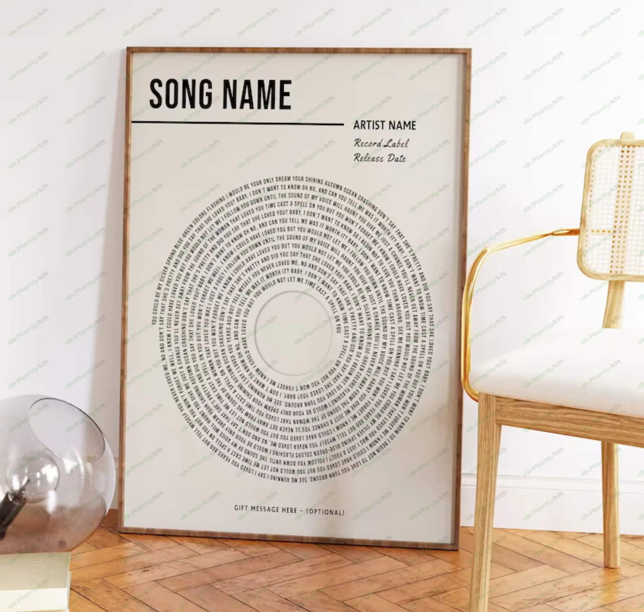 Custom Vinyl Lyrics Print, Personalised Music Poster, Customizable Music Gift, Anniversary Gift, Mus