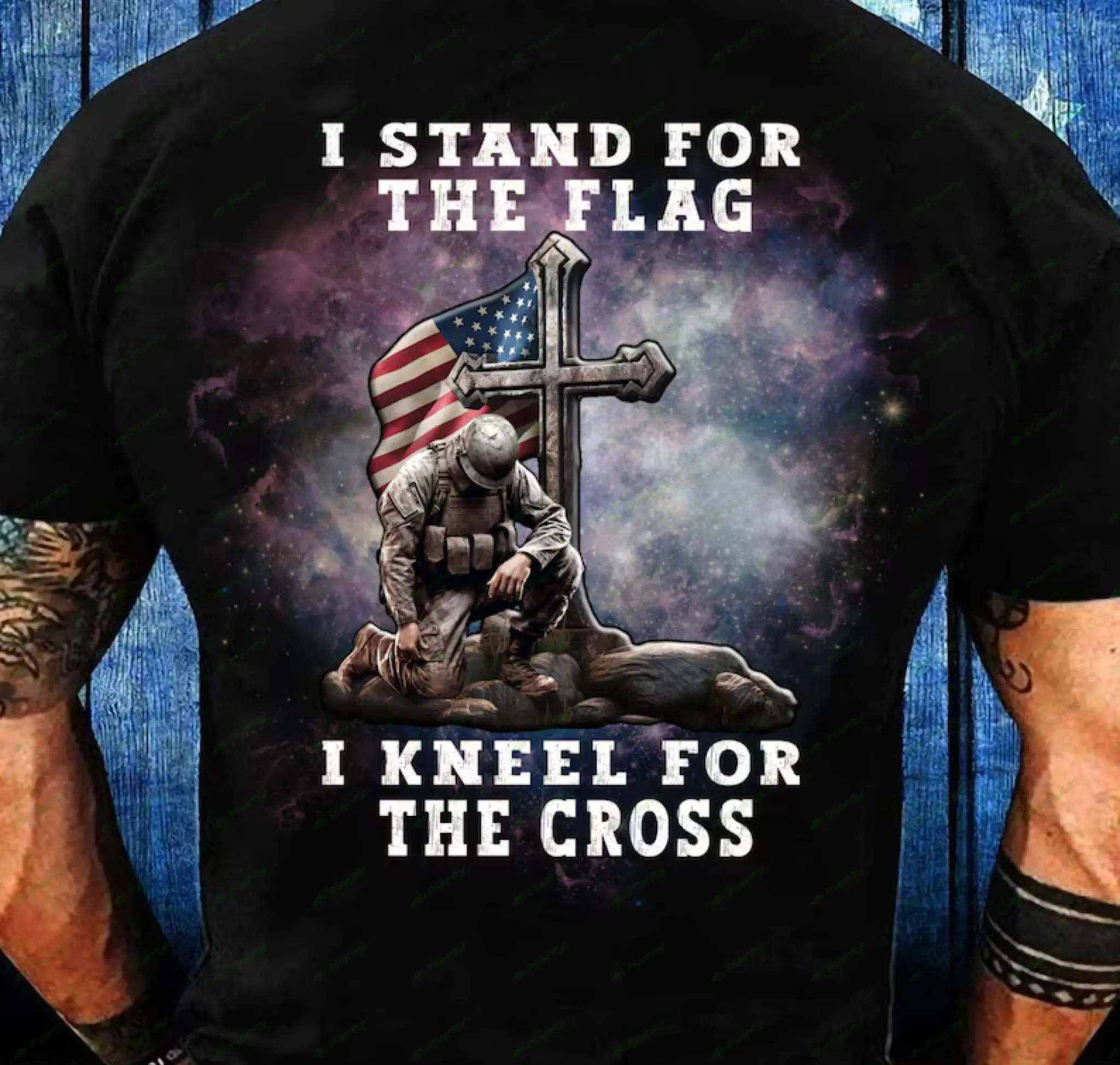 I Stand For The Flag I Kneel For The Cross PNG Sublimation Design, Memorial Day Png, Veteran Shirt G