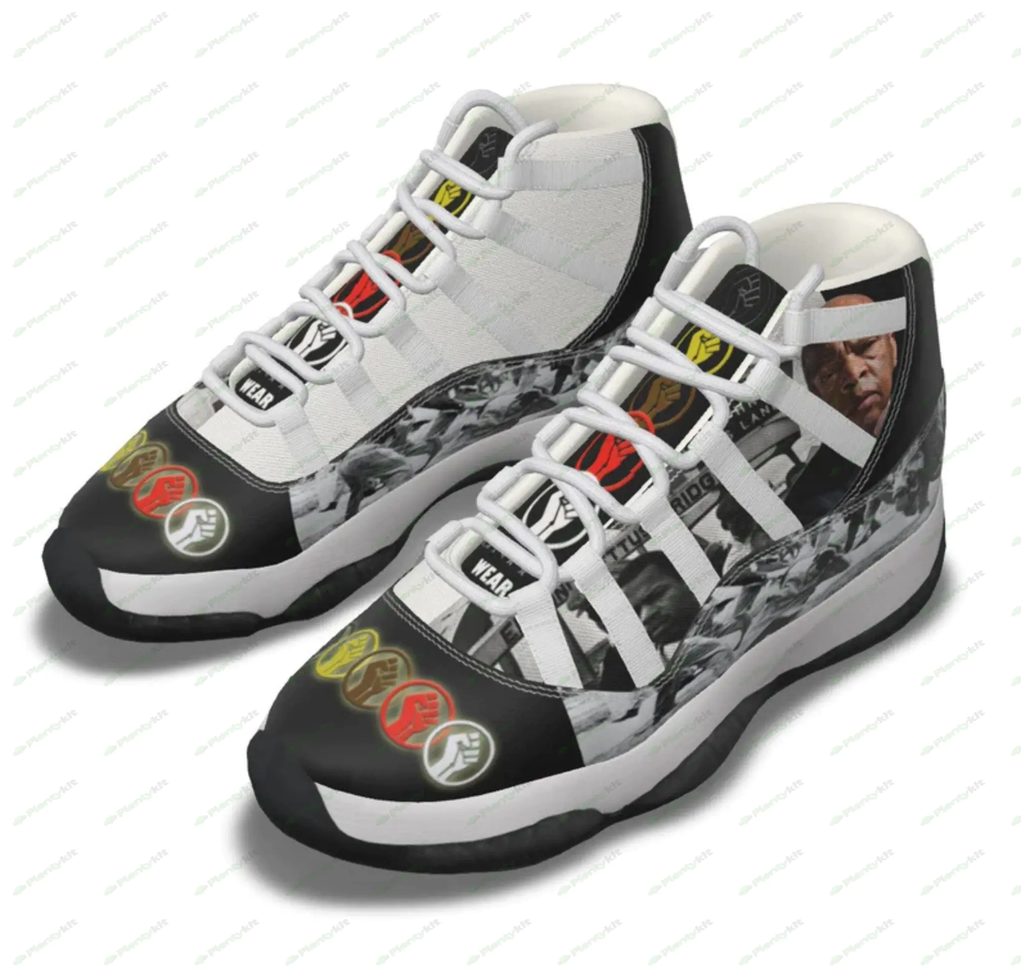 Unity Wear GT's (Good Trouble) Men's White High Top Basketball Shoes