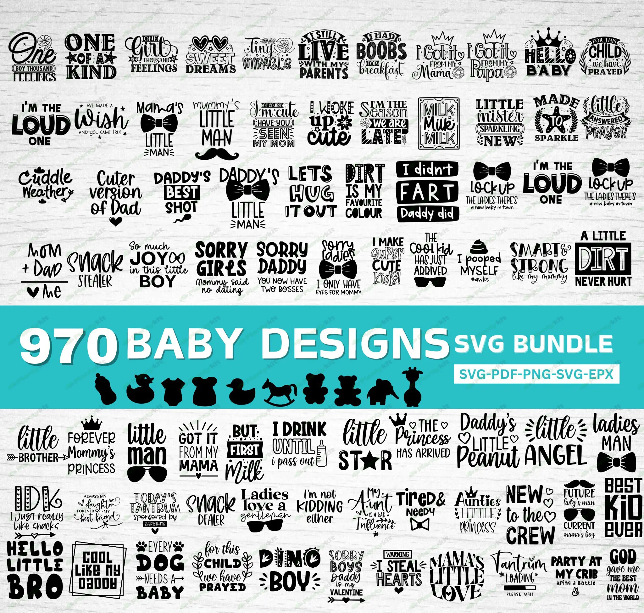 Baby SVG Bundle, Baby Shower SVG