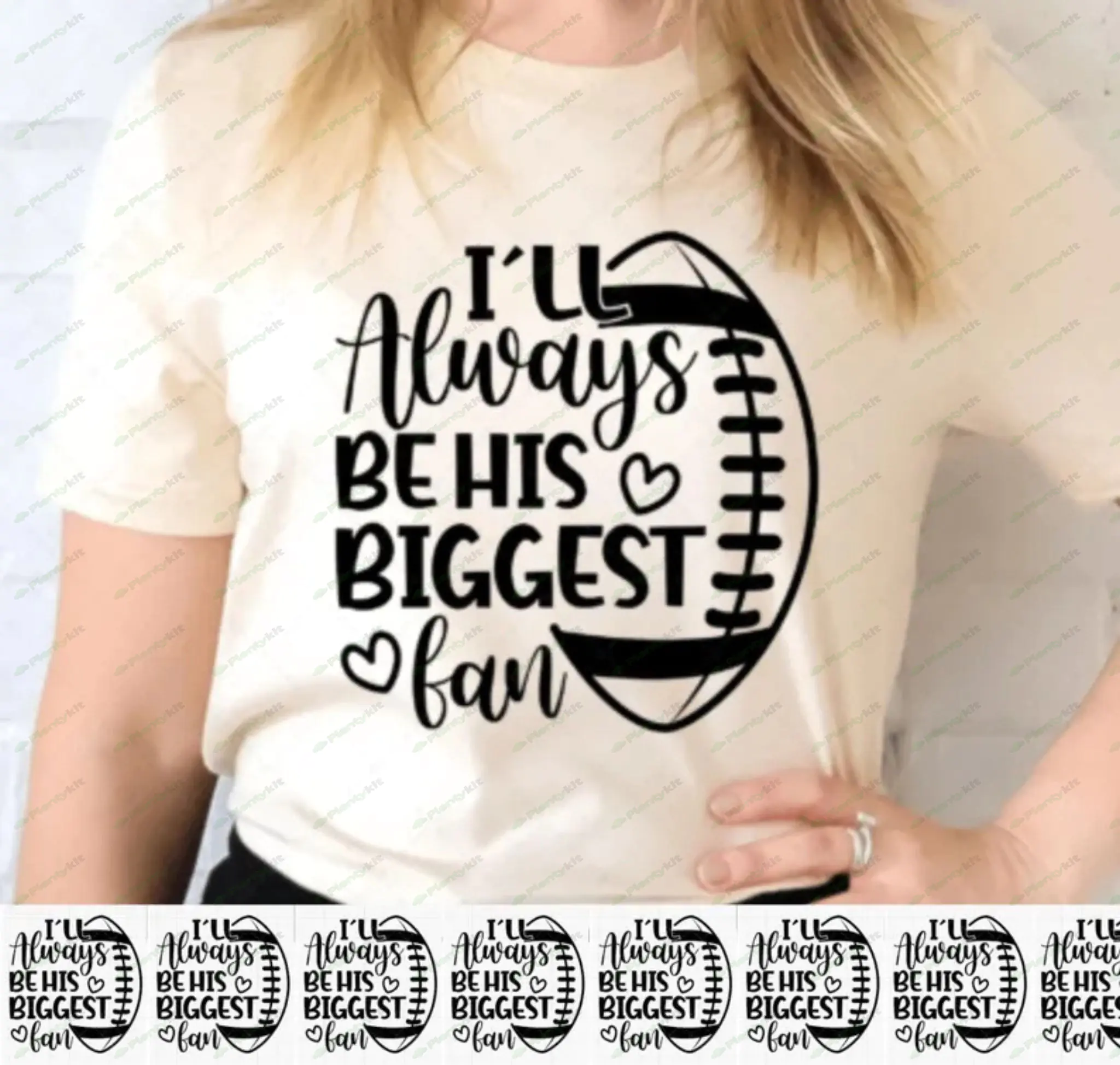 Cheer MOM svg I'll always be his biggest fan Football cut file Ball Vector Shirt design for Mother c