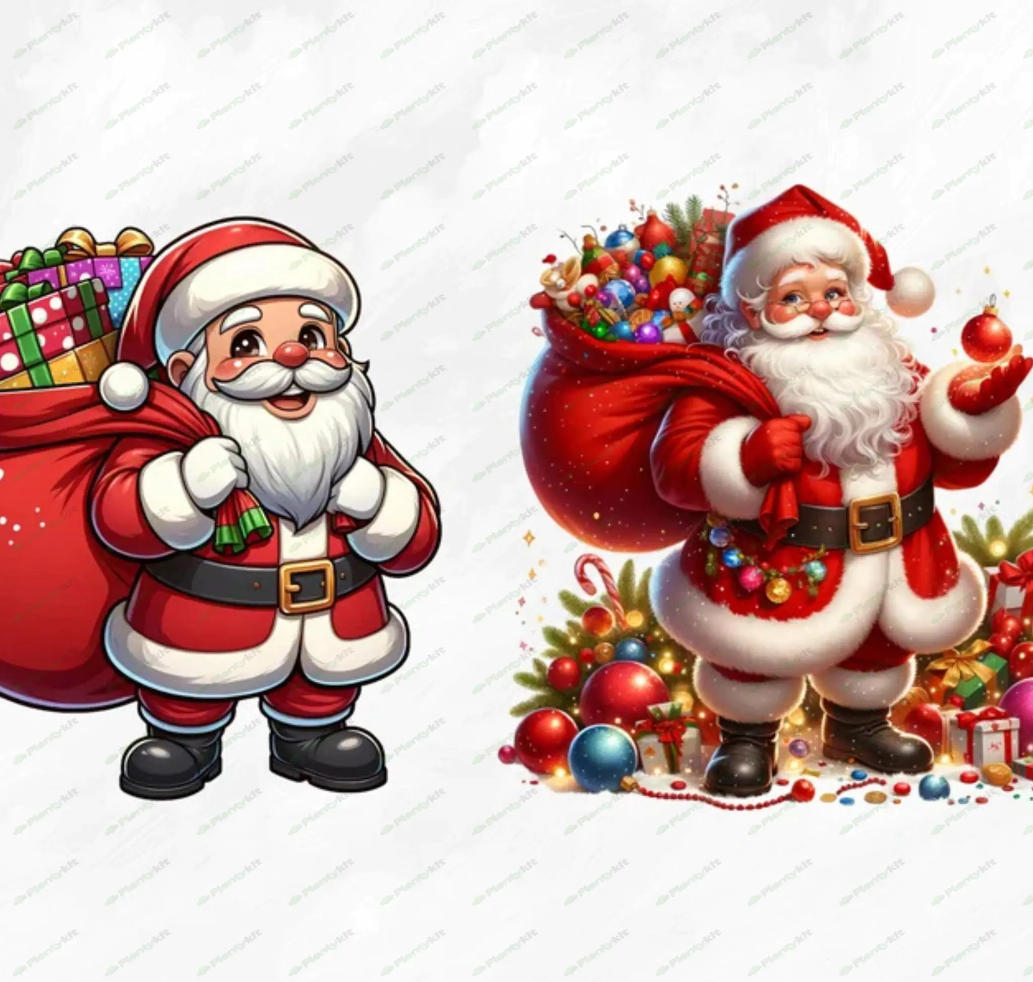 Watercolor Santa Claus Clipart, 10 PNG Christmas Santa Clipart, Fantasy Clipart, Festive Images, Win