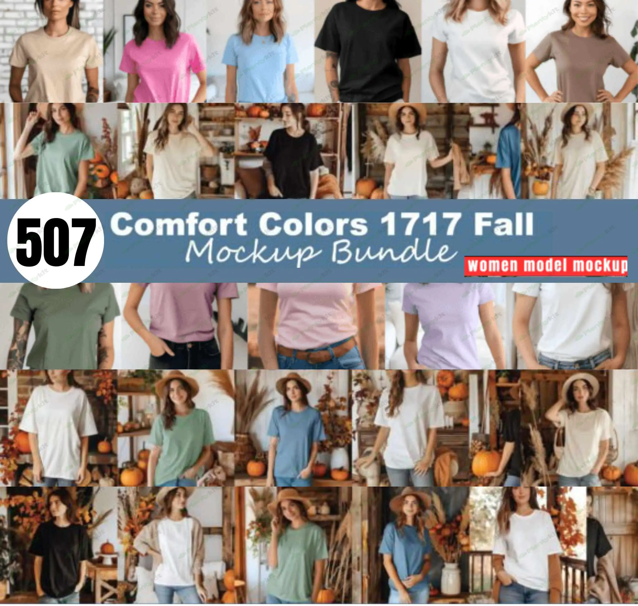 Comfort Colors 1717 Fall Mockup Bundle