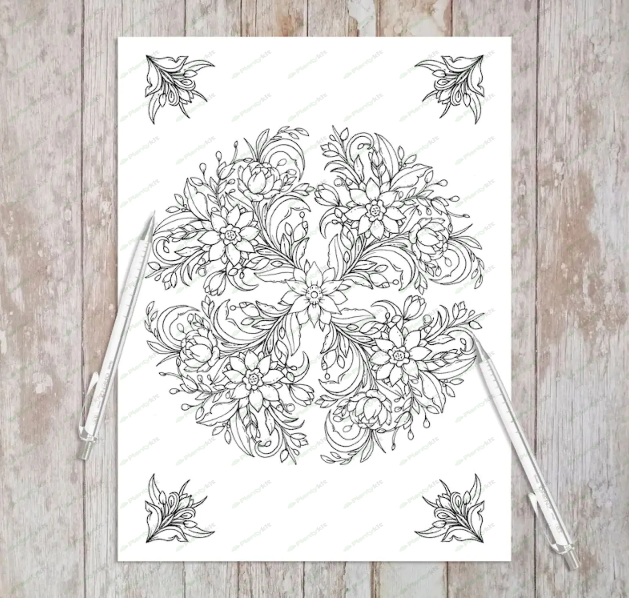 Winter Mandala- Printable Adult Coloring Pages (Coloring book pages for adults and kids, Coloring sh