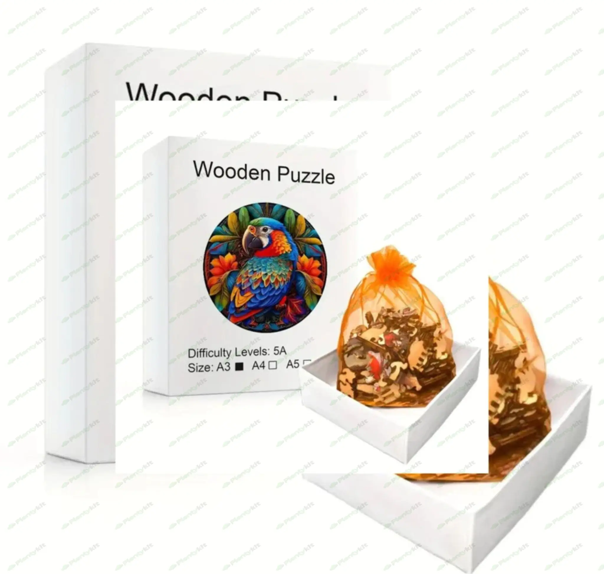 WoodenJigsaw Puzzle Parrot- Laser Cut Vibrant Eco-Friendly Sustainable Gift, Brain Teaser for Adults