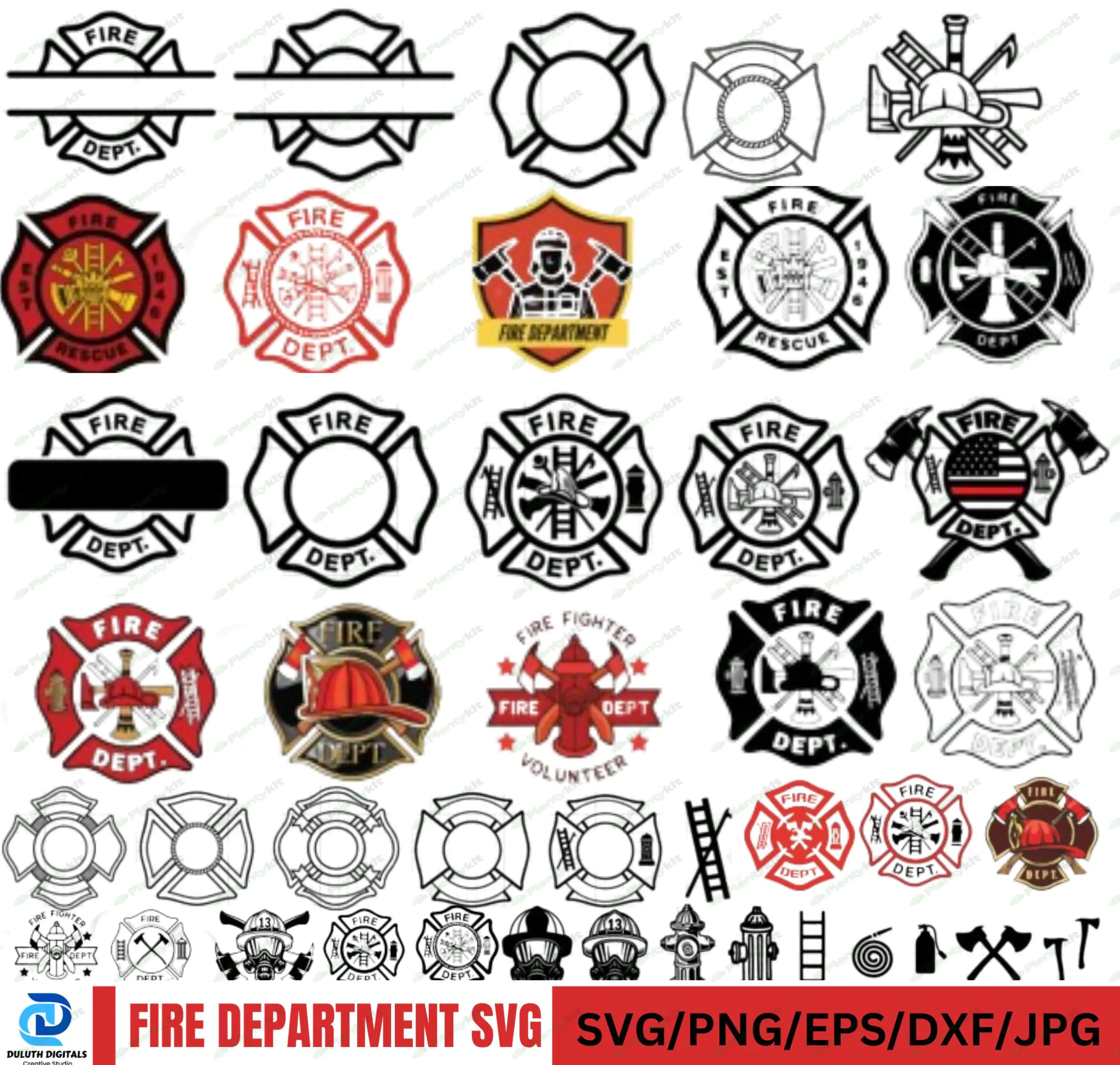 Fire Dept Svg Download, Firefighter Svg, Fireman Svg, Fire Department Svg, Maltese Cross Svg, Fire D