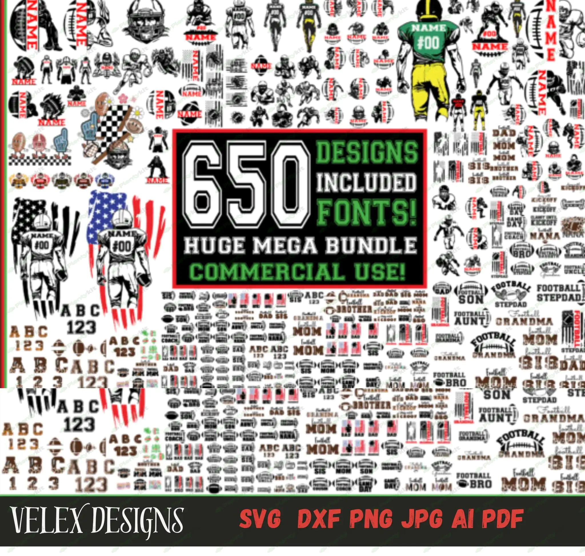 Football Svg Png Bundle, Football Player