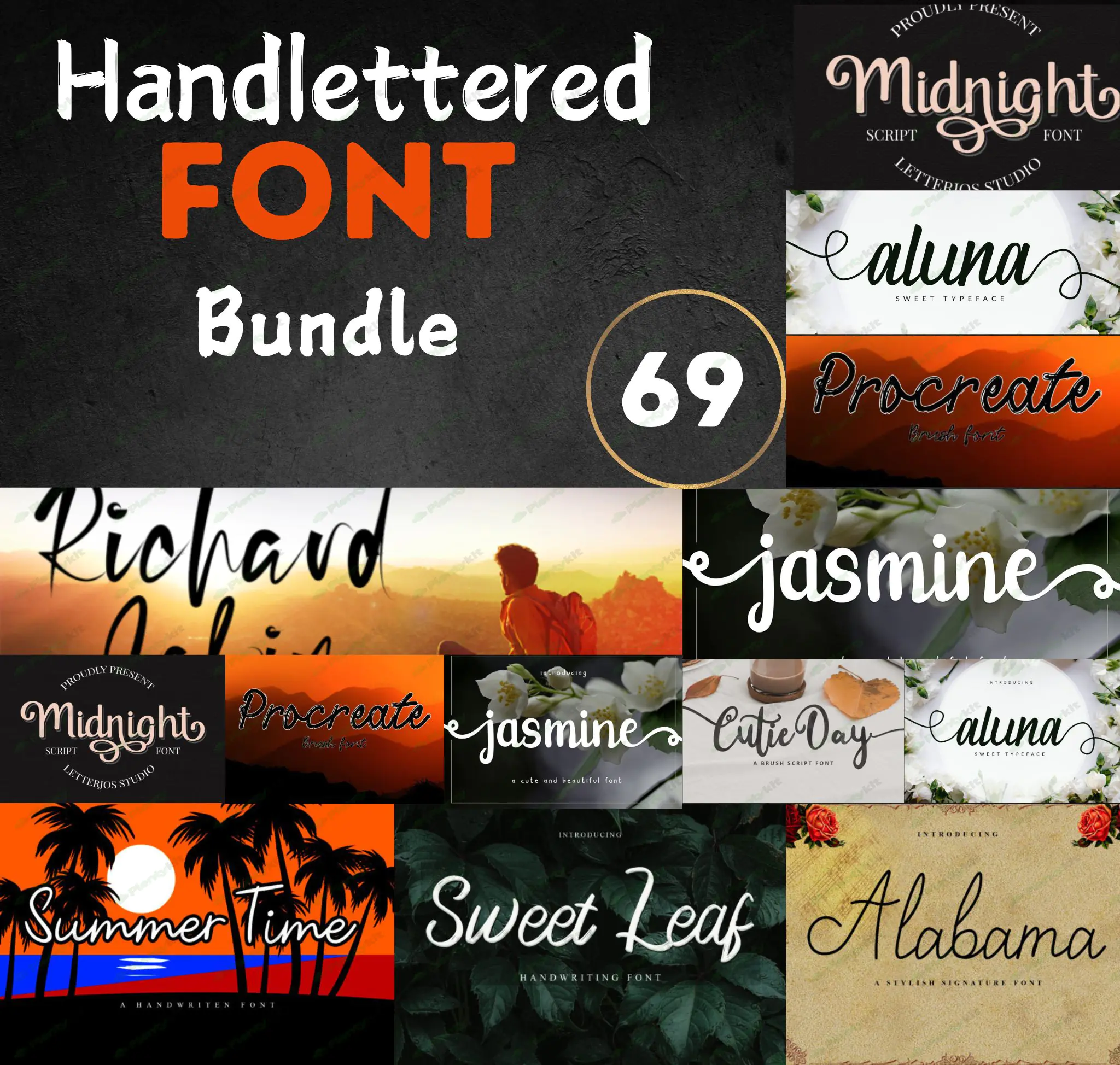 This amazing bundle gathers 30 fonts originally worth $65 now only $5 as part of this amazing deal.