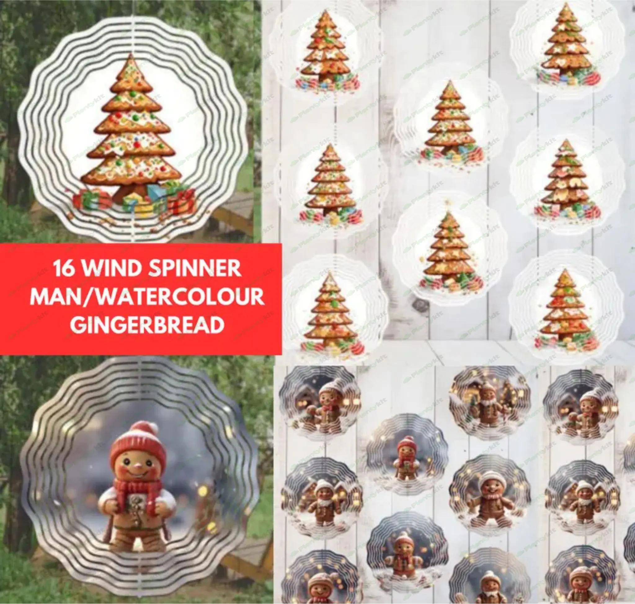 Merry Christmas Wind Spinner PNG Santa Claus Garden Spinner Santa Christmas Yard Decor SublimationPN