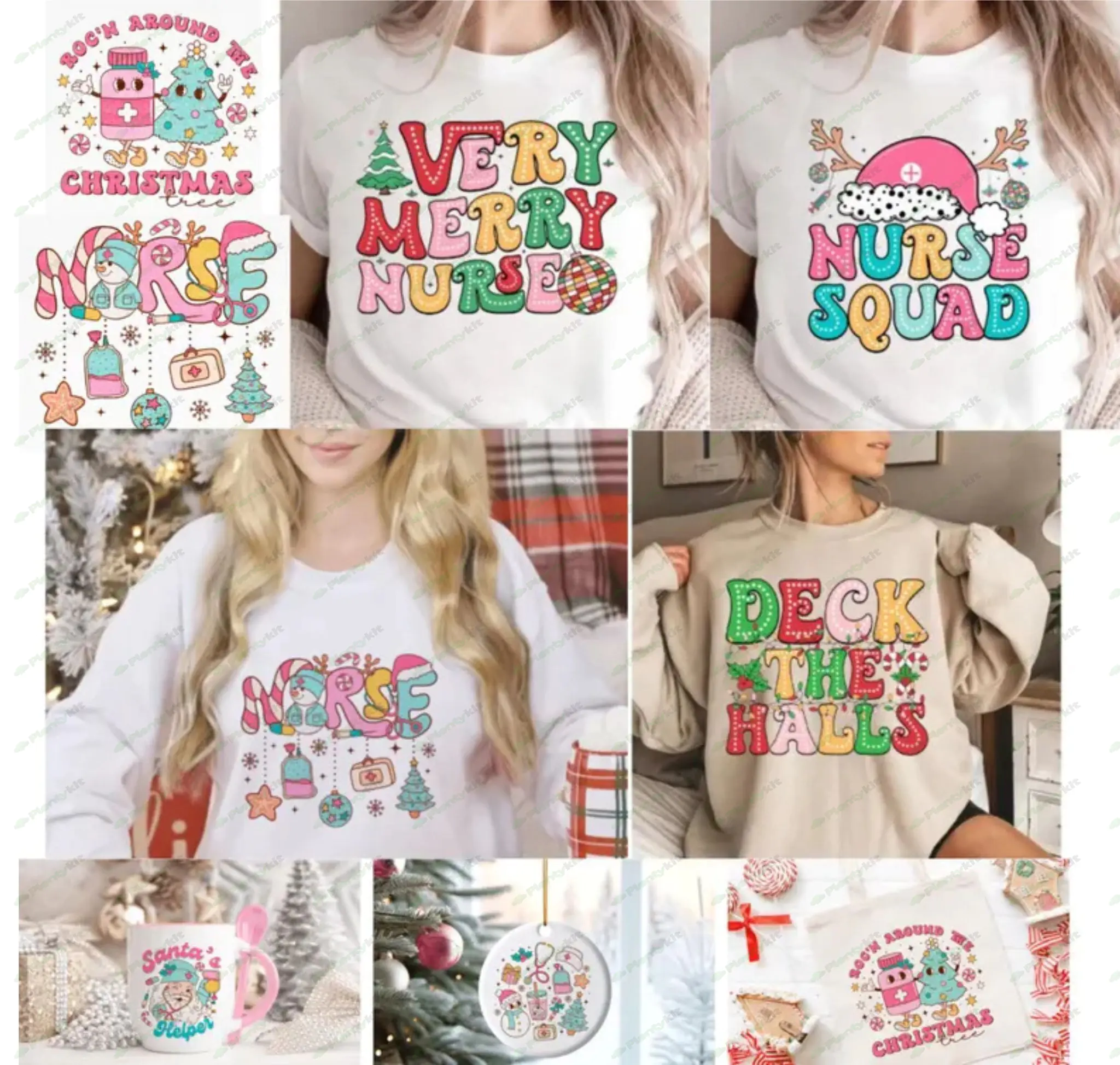 Designs Nurse Christmas Bundle Png, Merry Christmas, Retro ICU Nurse Christmas Gingerbread, NURSEPNG